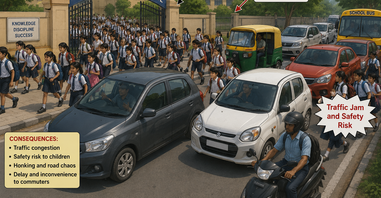 Schools need to manage Children on road outside the gate aswell