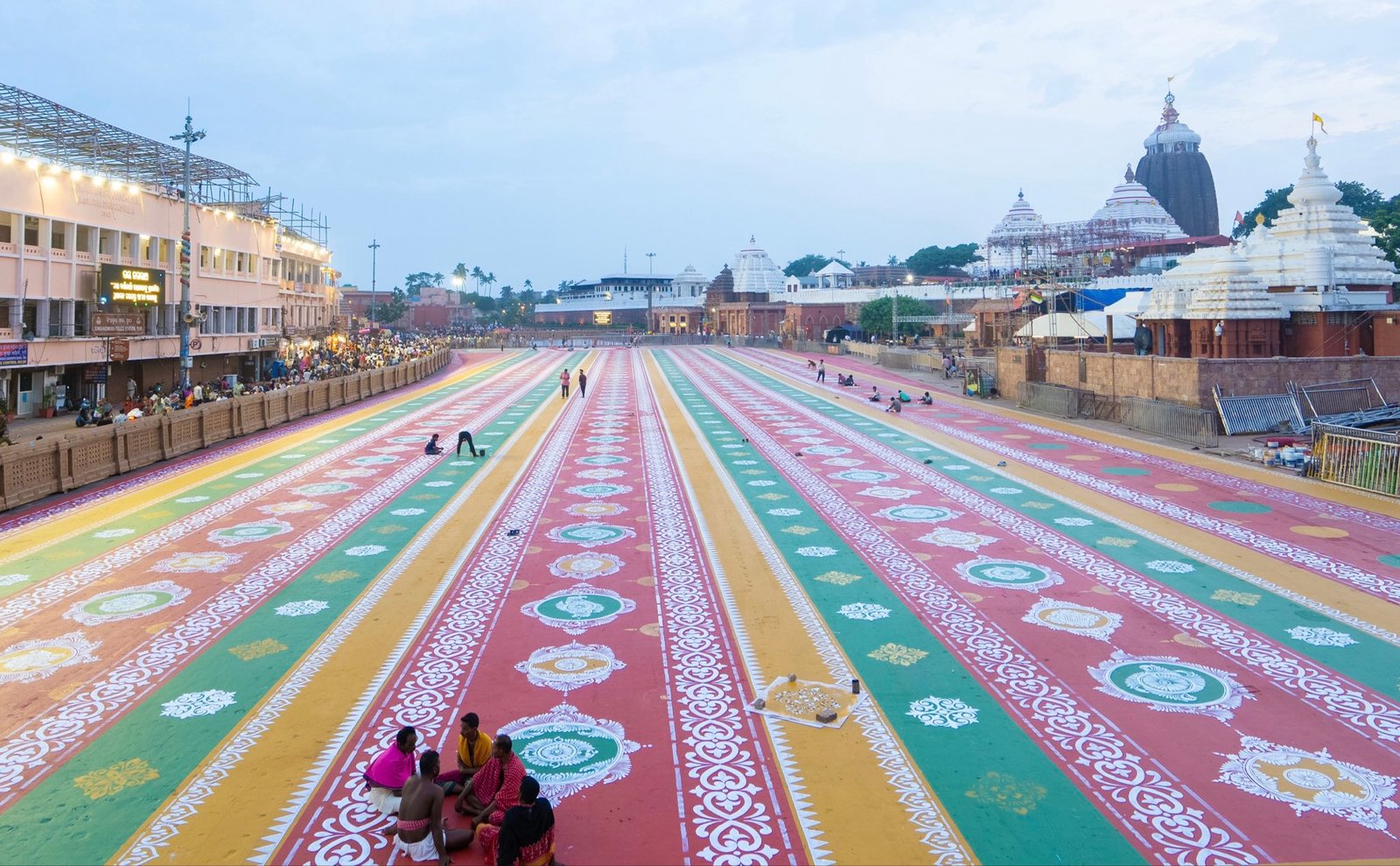 Rangoli on Road at Puri for Sri Gundicha Yatra
