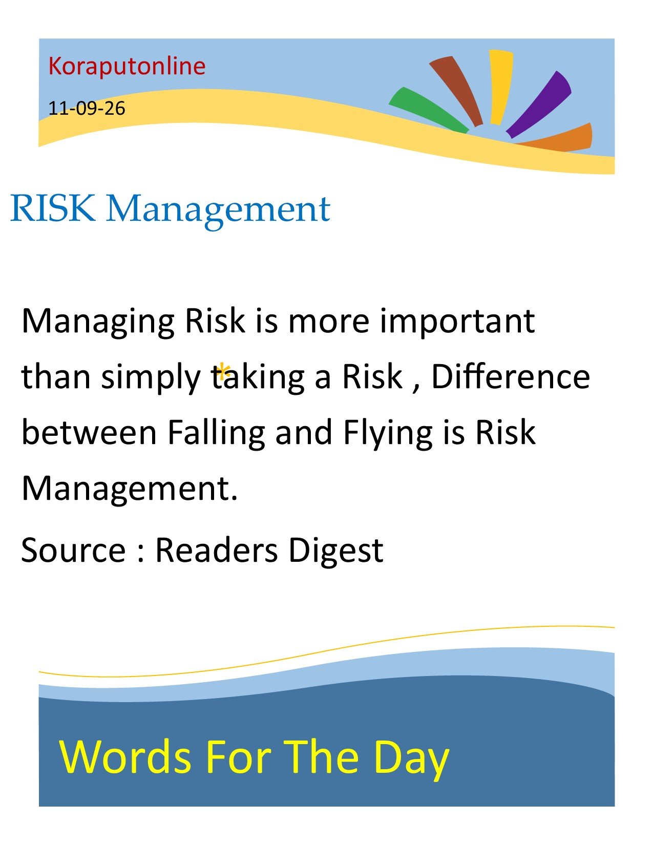 On Risk Management