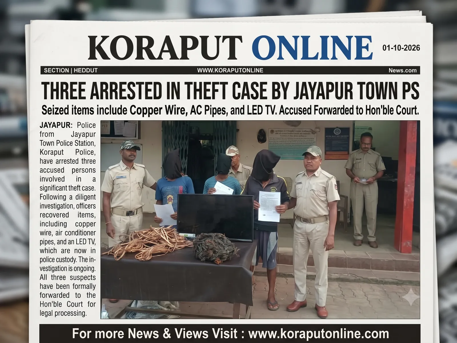 Three Arrested in Jayapur in Theft Case Today