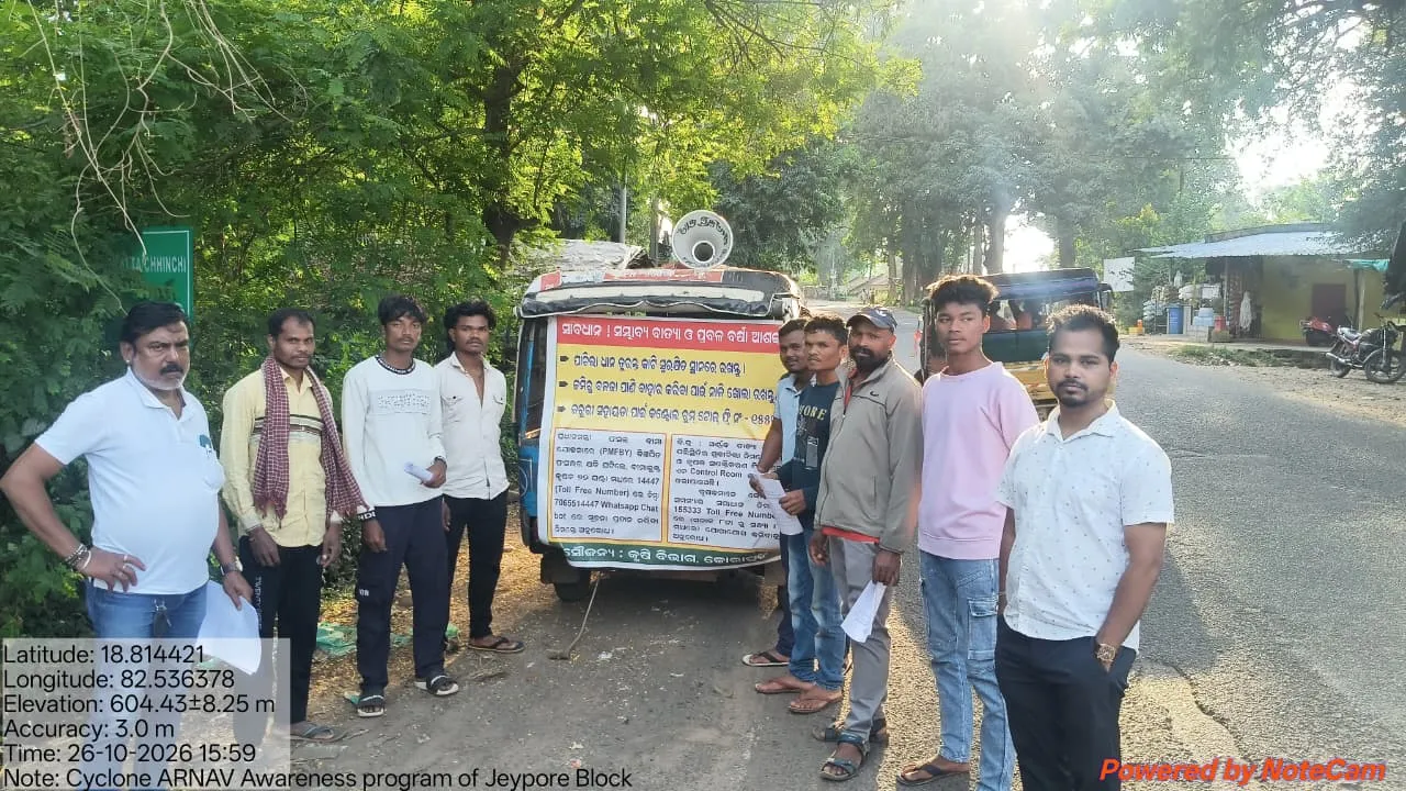 Awareness Created on Cyclone Ornav By Miking in Koraput District